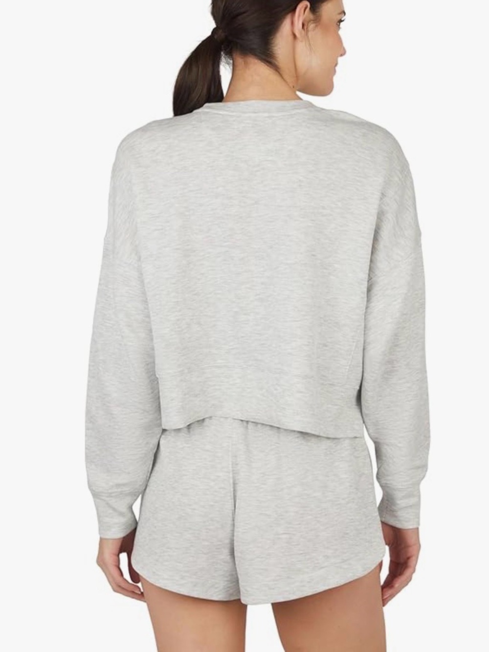 Yogalicious Super Soft Oversized Light Gray Sweatshirt -M - Picture 2 of 7